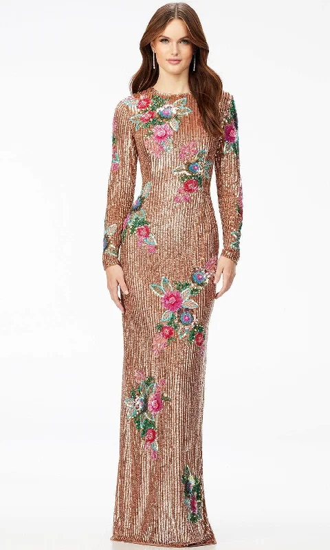 Price Cut Ashley Lauren 11203 - Beaded Floral Evening Dress