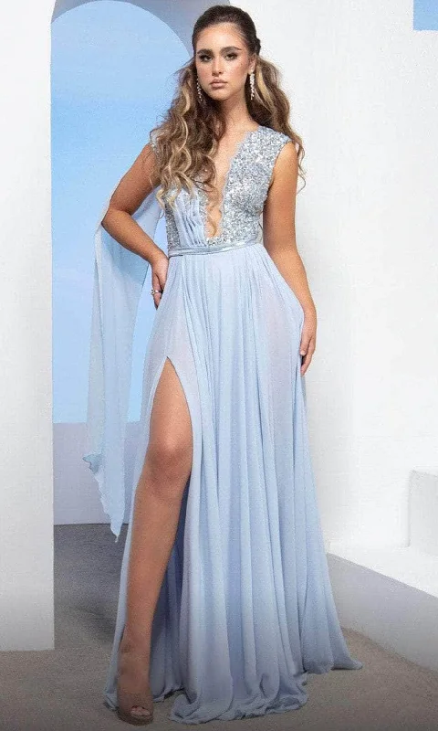 Deal Frenzy MNM Couture M0085 - Deep V A-Line Formal Dress