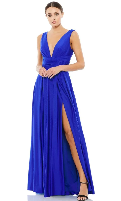 Price Drop Ieena Duggal 26578 - Plunging V-Neck Jersey Evening Gown