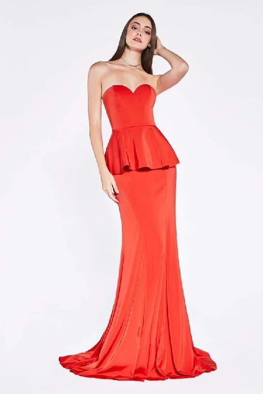 Midnight Madness Cinderella Divine - Sweetheart Peplum Trumpet Dress P102 - 1 pc Red In Size 6 Available