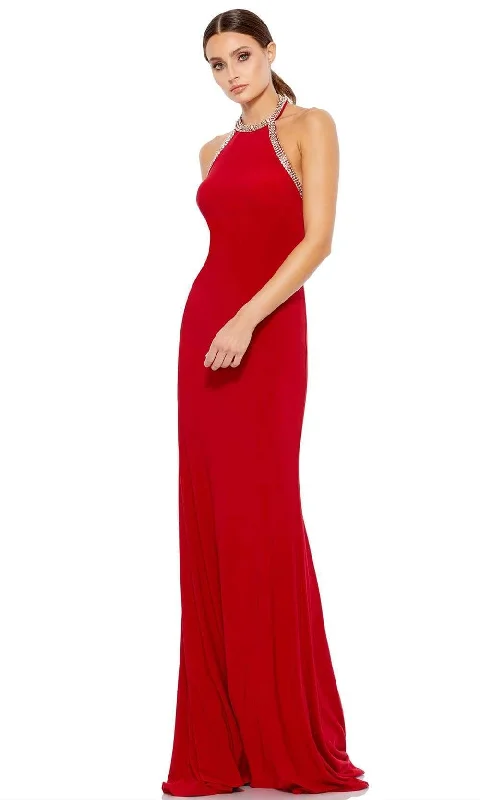 Super Bargain Ieena Duggal - 55285 Halter Simple Prom Sheath Dress