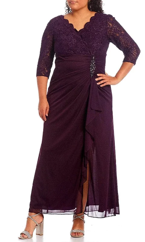 Mega Deal Alex Evenings 84122469 - Ruched Cascade Evening Dress