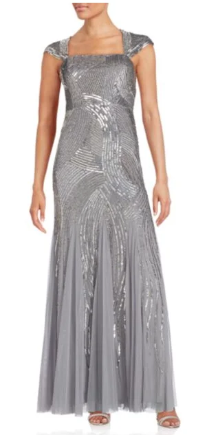 Special Savings Adrianna Papell Sequined Godet Gown