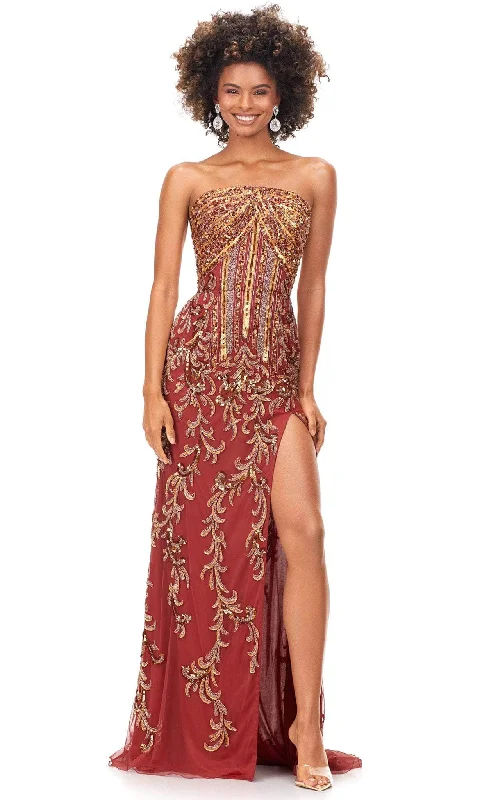 Deal Dash Ashley Lauren 11242 - Beaded Strapless Gown