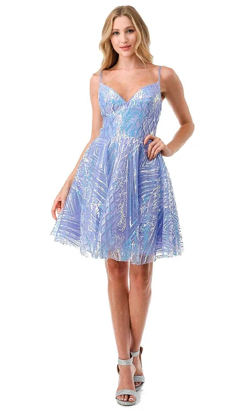 Mega Sale Trevi Collection S2743M - Sequin Pattern Homecoming Dress