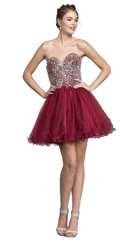 Anniversary Sale Trevi Collection - Strapless Glittering A-line Homecoming Dress