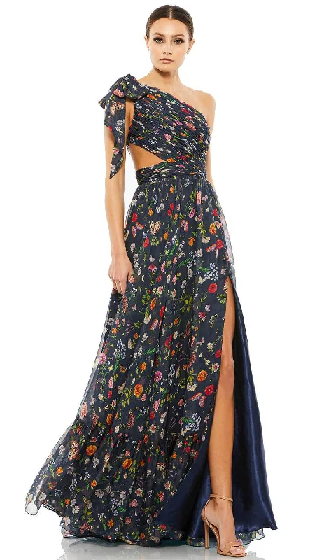 Crazy Deals Ieena Duggal 67938 - Asymmetrical Bow Appliqué Prom Dress