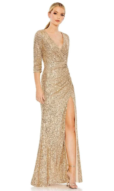 Massive Deals Ieena Duggal 42015 - Quarter Sleeve Sequin Evening Dress