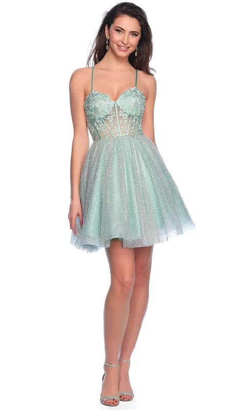 Blowout Sale Dave & Johnny 11808 - Sweetheart Glitter A-Line Cocktail Dress