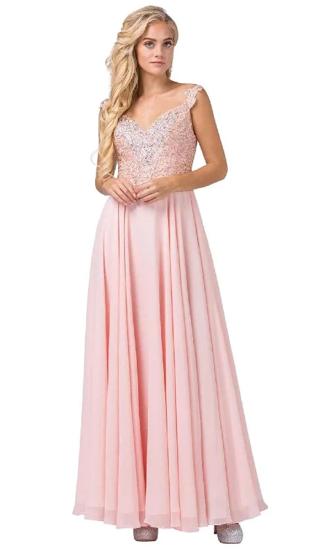Closeout Dancing Queen - Beaded Lace Chiffon Gown 2818