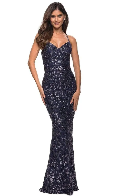 Unmissable Offer La Femme - 30150 Sequined V Neck Open Back Dress