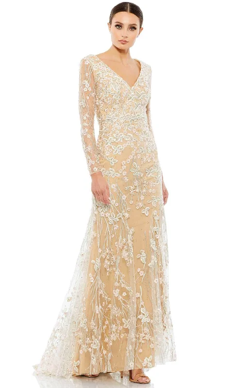 Super Deal Mac Duggal 70239 - Floral Laced Evening Dress