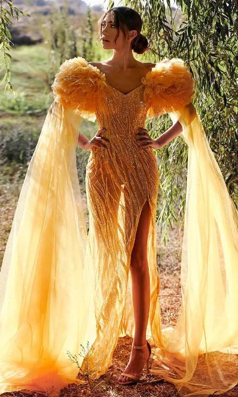 Best Seller MNM Couture K3934 - Ruffle Sleeve Evening Gown