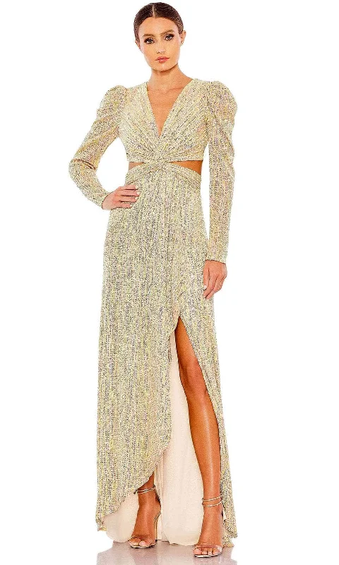 Shop and Save Ieena Duggal 27050 - Puff Sleeve Sequin Evening Dress