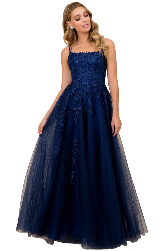 New Deals Nox Anabel - C415 Embroidered Scoop Neck Long A-line Gown