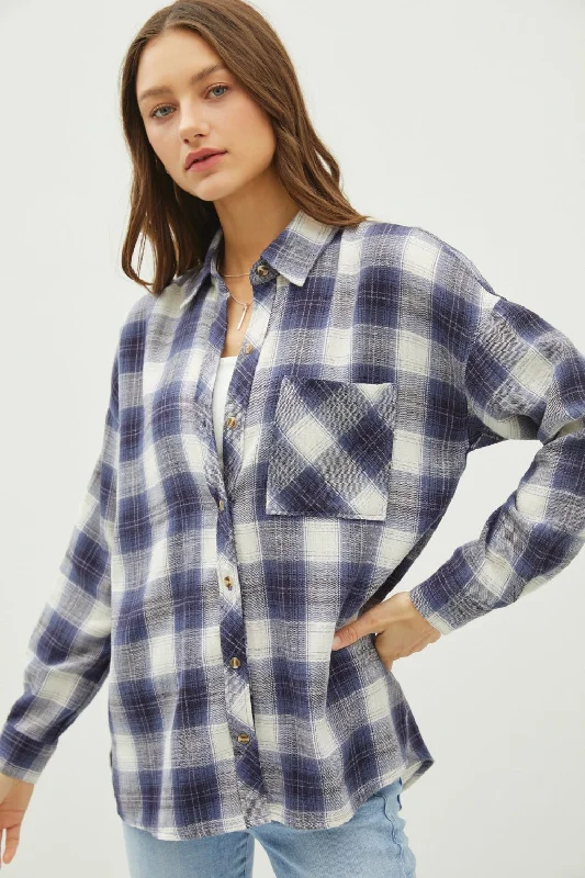 Fast Shipping🇺🇸 Be Cool Plaid Flannel Button Down Shirt with Chest Pocket