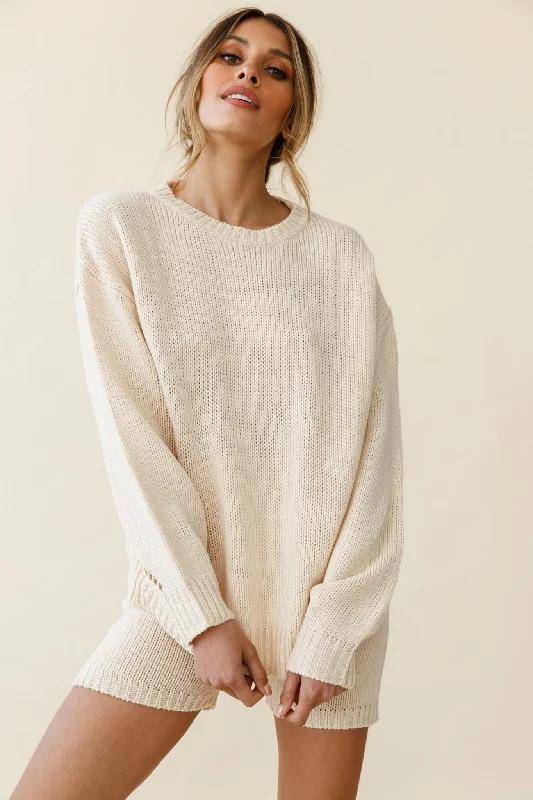 Buy More, Save More Denver Long Sleeve Knit Sweater Cream
