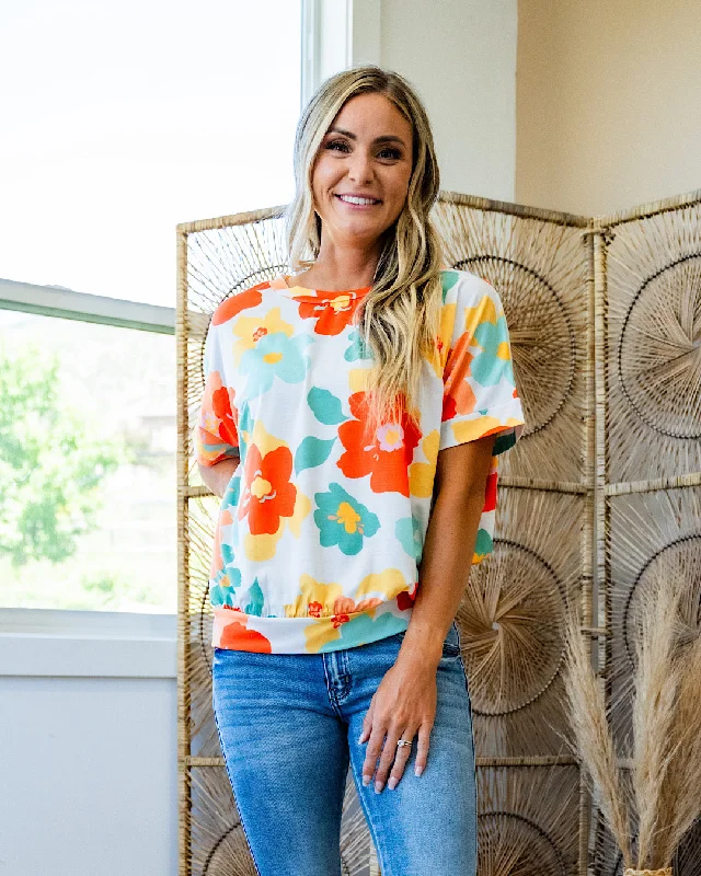 Deal of the Day Julie Daisy Top - Coral & Mint FINAL SALE