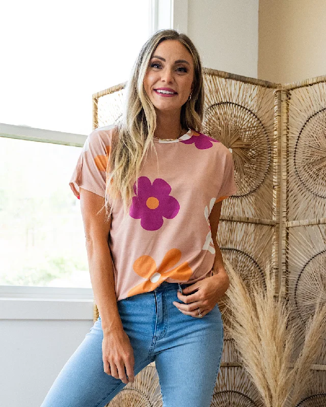 Price Cut Lena Daisy Crewneck Top - Beige