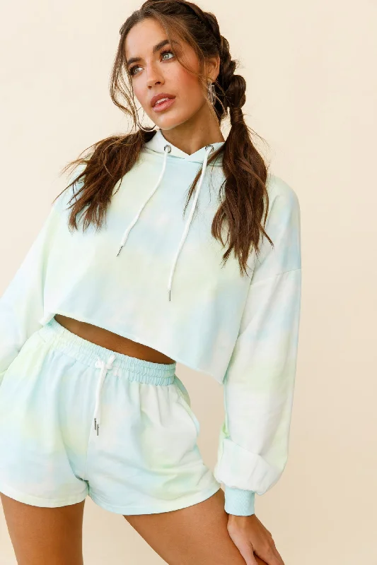 Stock Clearance September Sun Crop Length Hoodie Green