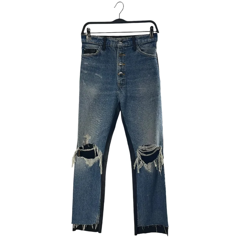 Limited Time Discount AMIRI/Skinny Pants/26/Denim/IDG/blu wash distressed leather bk