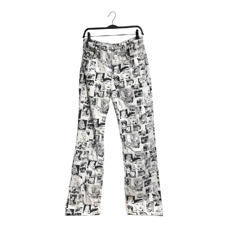 Sale Event Reformation/Straight Pants/28/All Over Print/Cotton/MLT/High-waisted/NEWS PAPER