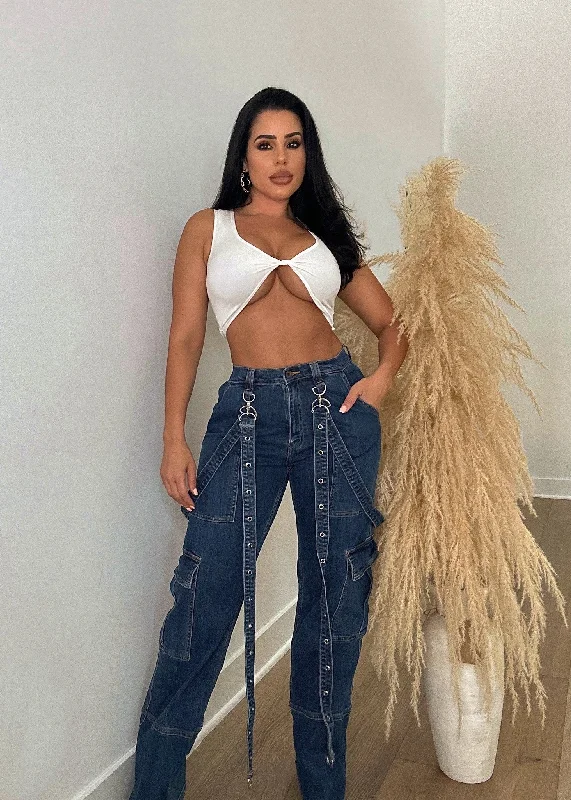Shop and Save Bring The Fun Cargo Pants Denim
