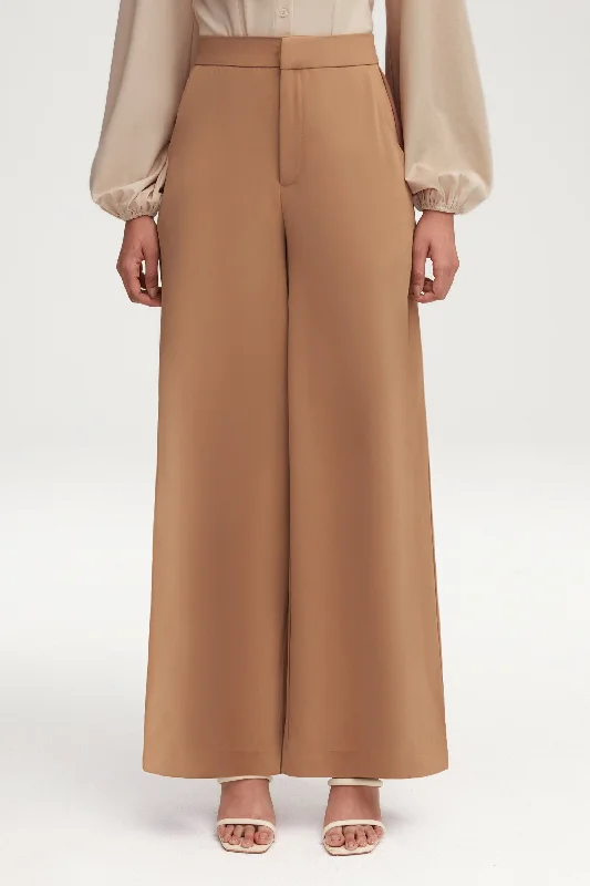 Overstock Essential Ultra Wide Leg Pants - Caffe