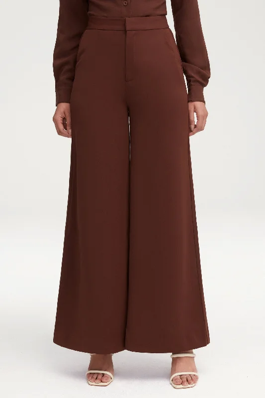 Low Prices Essential Ultra Wide Leg Pants - Dark Brown