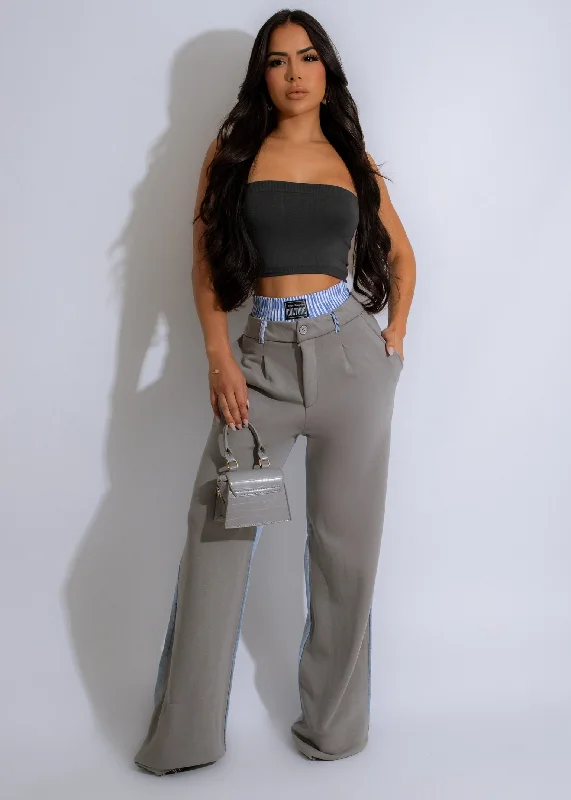 Can't Miss Full Of Love Denim Pant Grey