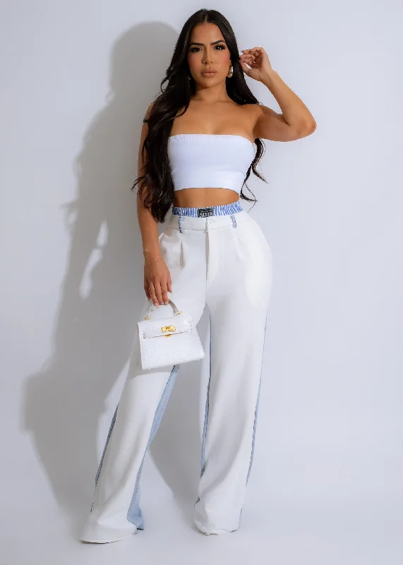Best Bargains Full Of Love Denim Pant White