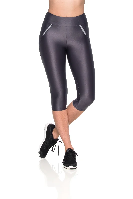 Deal Mania Micro Reflect Capri Pants - Graphite