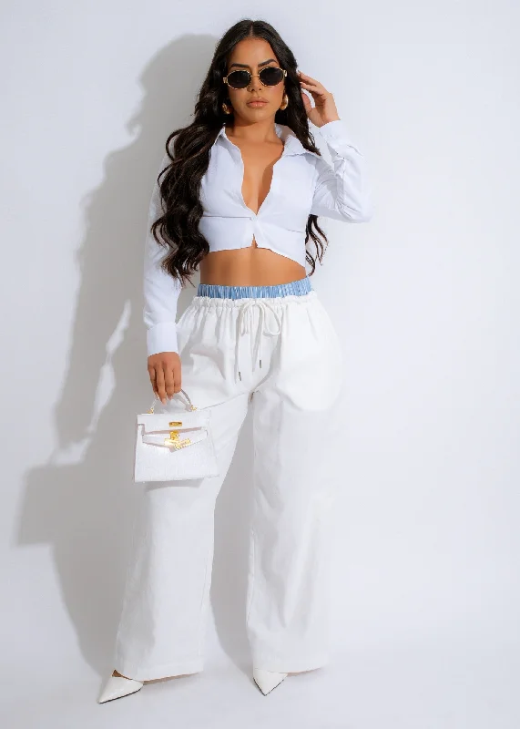 Discount Days Real Girl Stripes Pant White