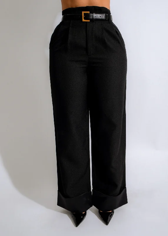 Markdown Madness Sculpted Silhouette Cuffed Pants Black