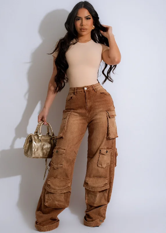 Low Prices Sunset Rhapsody Cargo Pants Brown