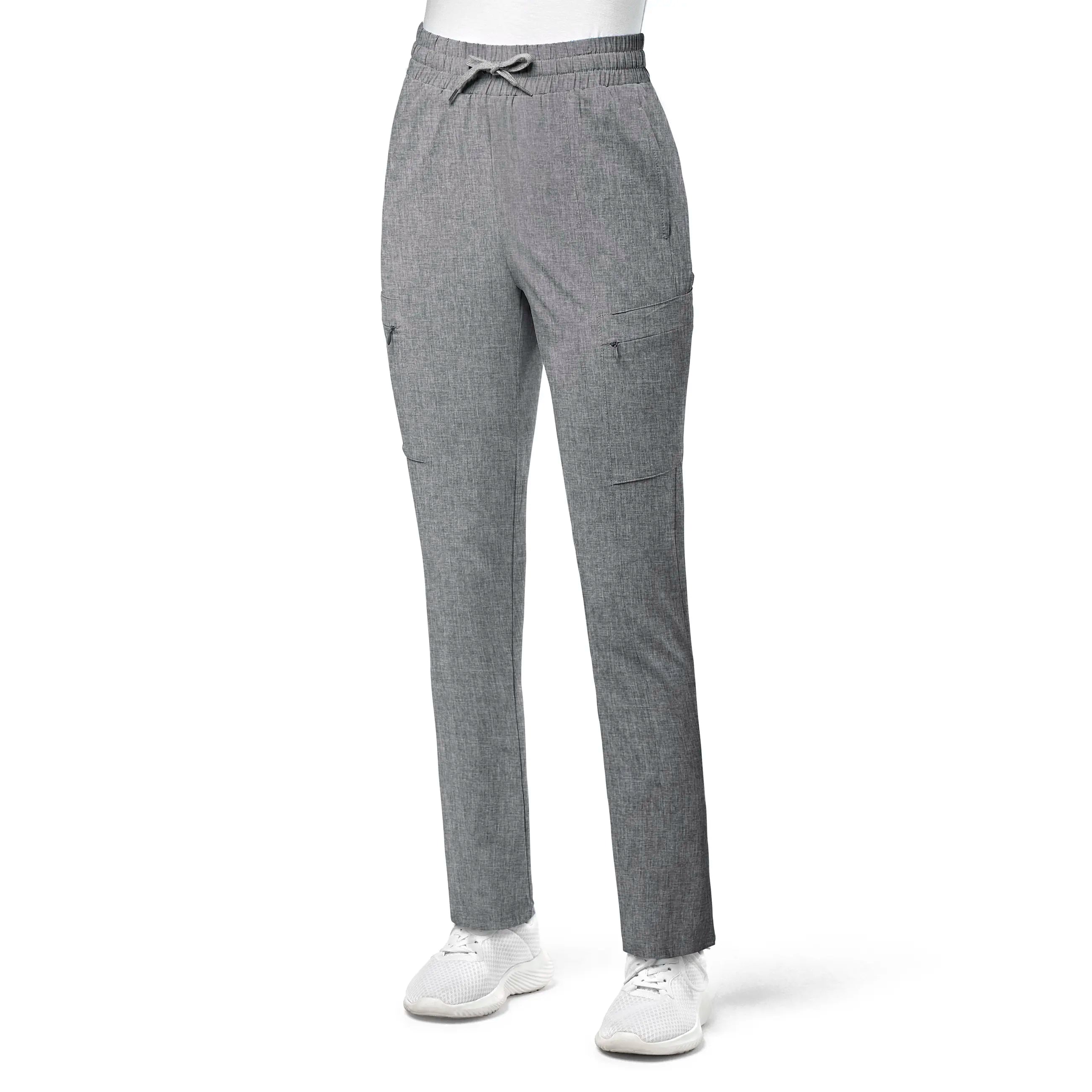 Wink Women's High Waist Slim Leg Scrub Pant - Grey Heather