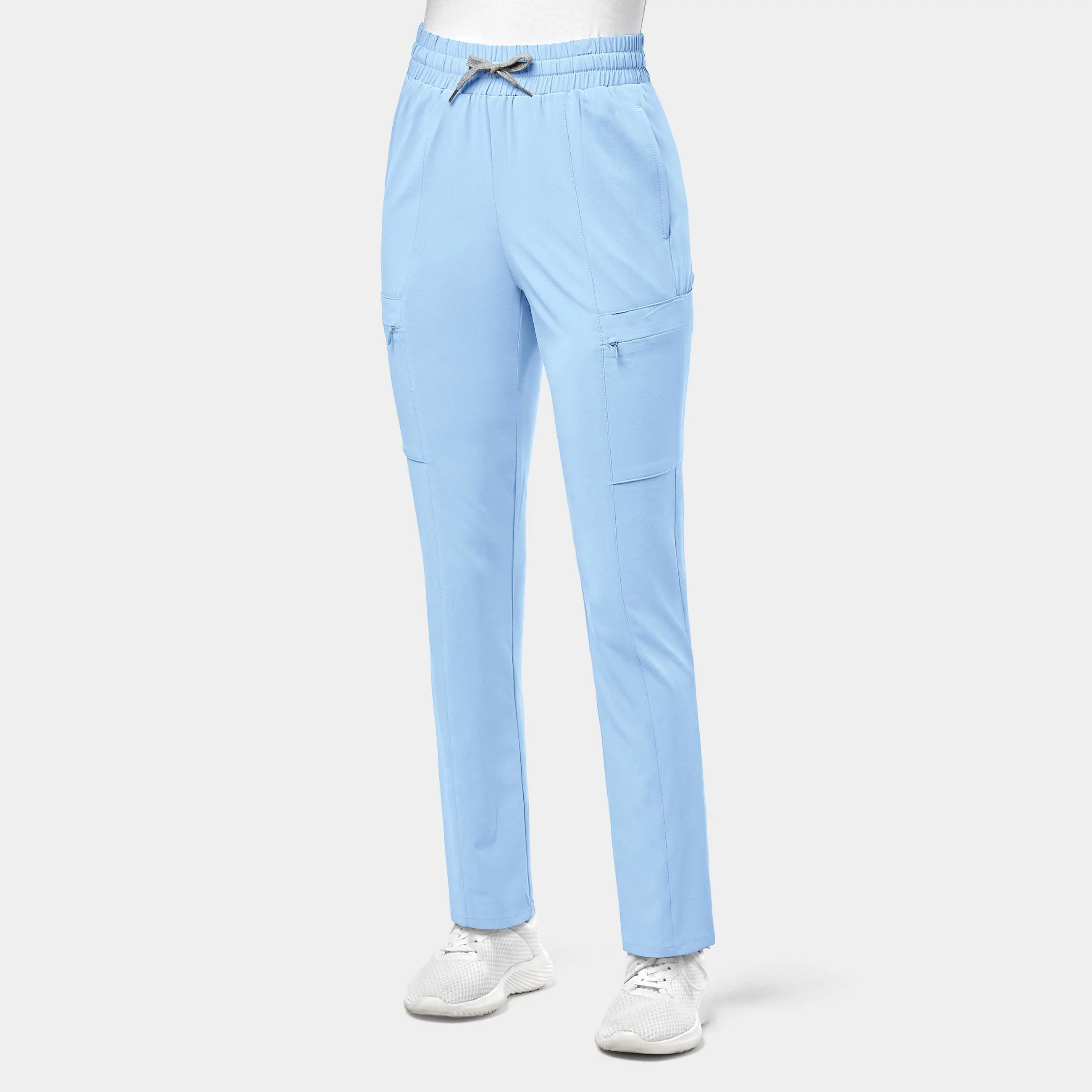 Wink Women's High Waist Slim Leg Scrub Pant - Powder Blue