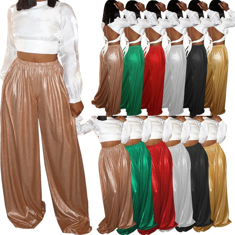 Special Discount Women boutique clothes women's wide leg pants fashion flare  pants ladies trousers&pants for plus size women