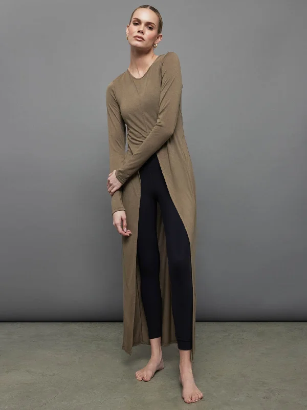 Mega Sale Alina Cashmere Shirt Dress - Olive
