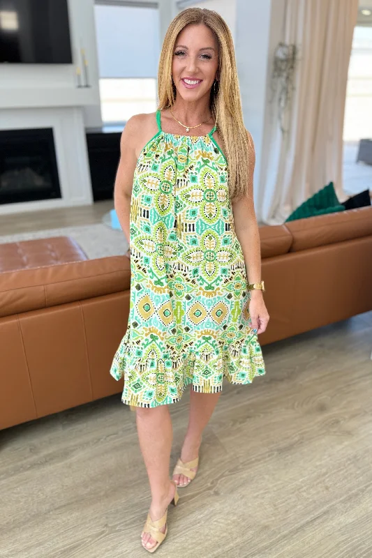Price Blitz As You Walk On By Tank Dress in Lime