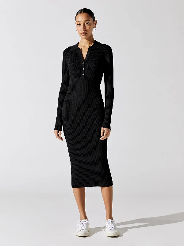 Take Advantage Ella Polo Dress - Noir
