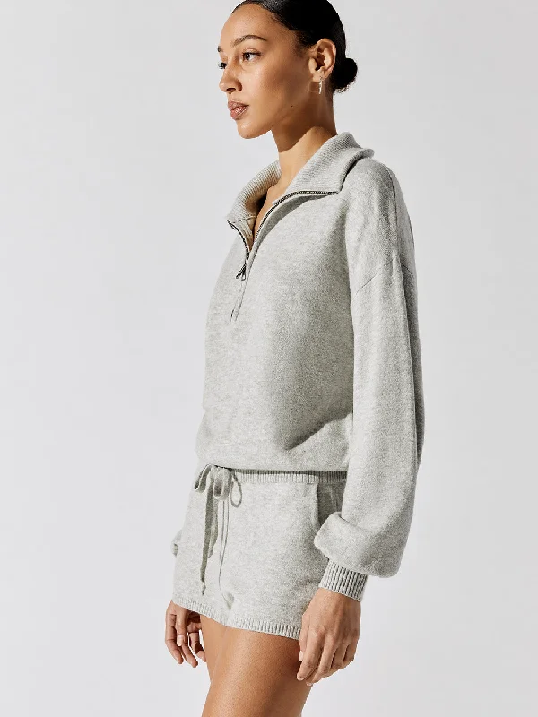 Today Only Funnel Neck Romper - Heather Ash