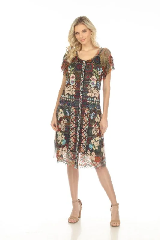 Super Savings Johnny Was Biya Remy Mesh Embroidered Slip Dress Boho Chic B37123