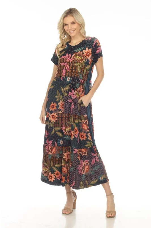 Super Bargain Johnny Was Delfino Tiered Cap Sleeve Maxi Dress Boho Chic T34023