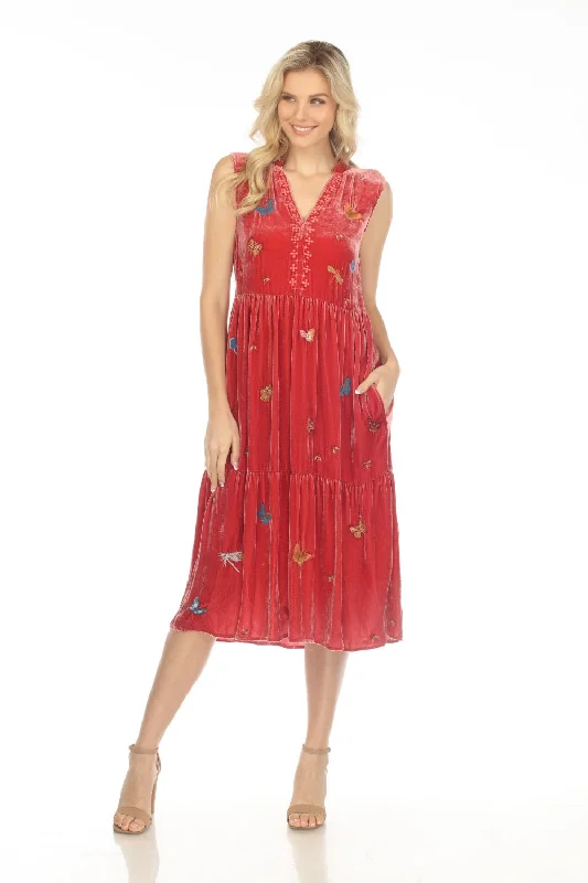 Savings Galore Johnny Was JWLA Monarca Velvet Ruffle Neck Midi Tank Dress Boho Chic J39023 Savings Galore Johnny Was JWLA Monarca Velvet Ruffle Neck Midi Tank Dress Boho Chic J39023