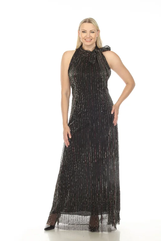 Discount Extravaganza Johnny Was Love Moonstone Striped Halter Neck Tie Maxi Dress Boho Chic L32622-O