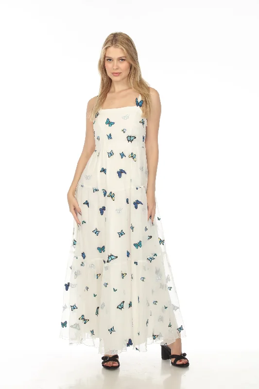 Fantastic Offers Johnny Was Love White Rosarito Butterfly Sleeveless Maxi Dress Boho Chic L34022-E