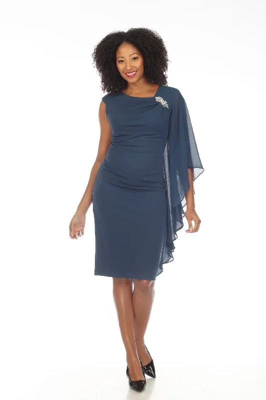 Savings Alert Joseph Ribkoff Nightfall Brooch Detail Draped Chiffon Sheath Dress 233709 Savings Alert Joseph Ribkoff Nightfall Brooch Detail Draped Chiffon Sheath Dress 233709
