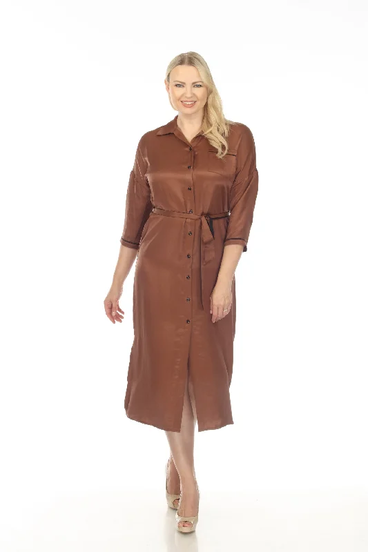 Seasonal Clearance Joseph Ribkoff Toffee/Black Belted Button-Down Midi Shirt Dress 233258 Seasonal Clearance Joseph Ribkoff Toffee/Black Belted Button-Down Midi Shirt Dress 233258