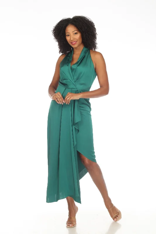 Savings Event Joseph Ribkoff True Emerald Green Halter Satin Asymmetric Cocktail Dress 234718 Savings Event Joseph Ribkoff True Emerald Green Halter Satin Asymmetric Cocktail Dress 234718